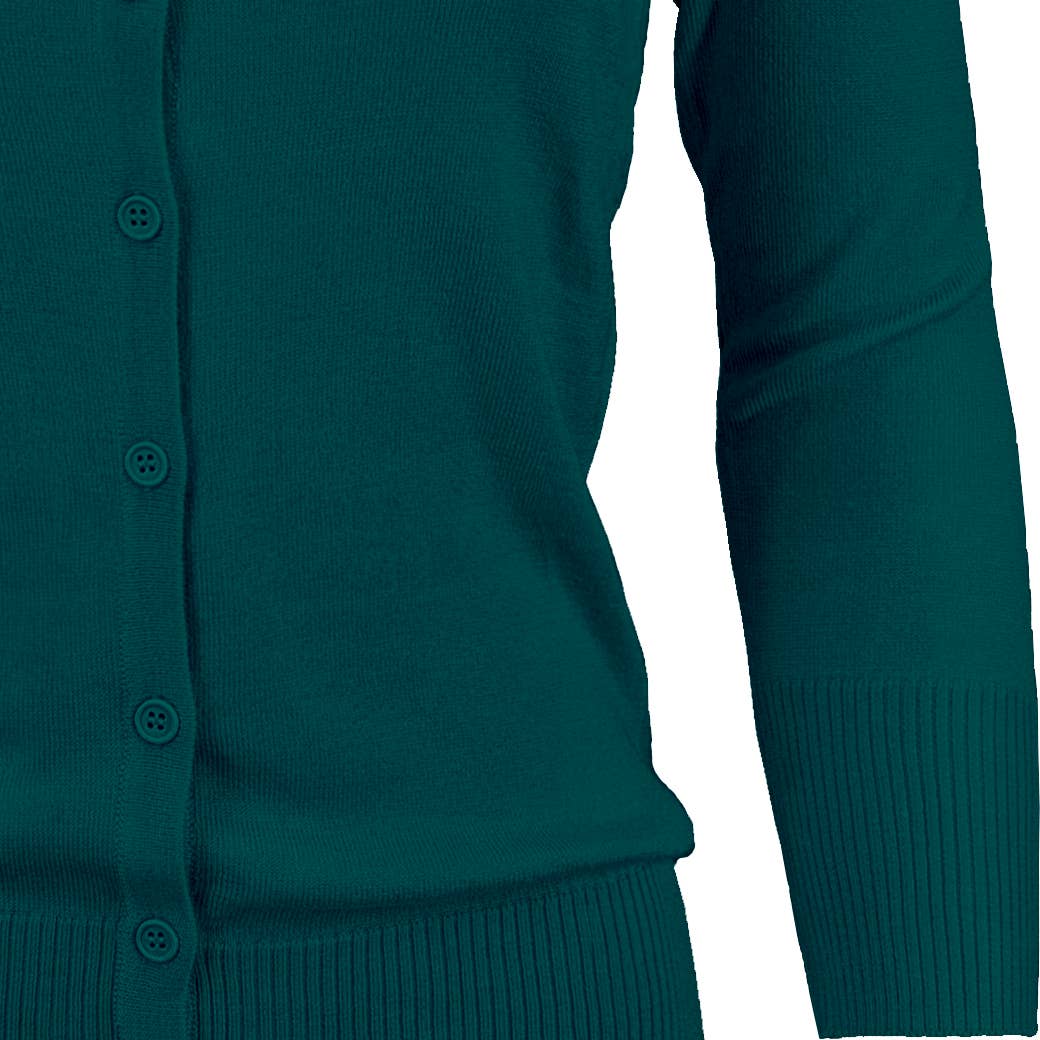 Mak - Wholesale Cardigan - Women's - 3/4 Sleeve Crewneck Plus Size Knit Cardigan Sweater CO079PL56