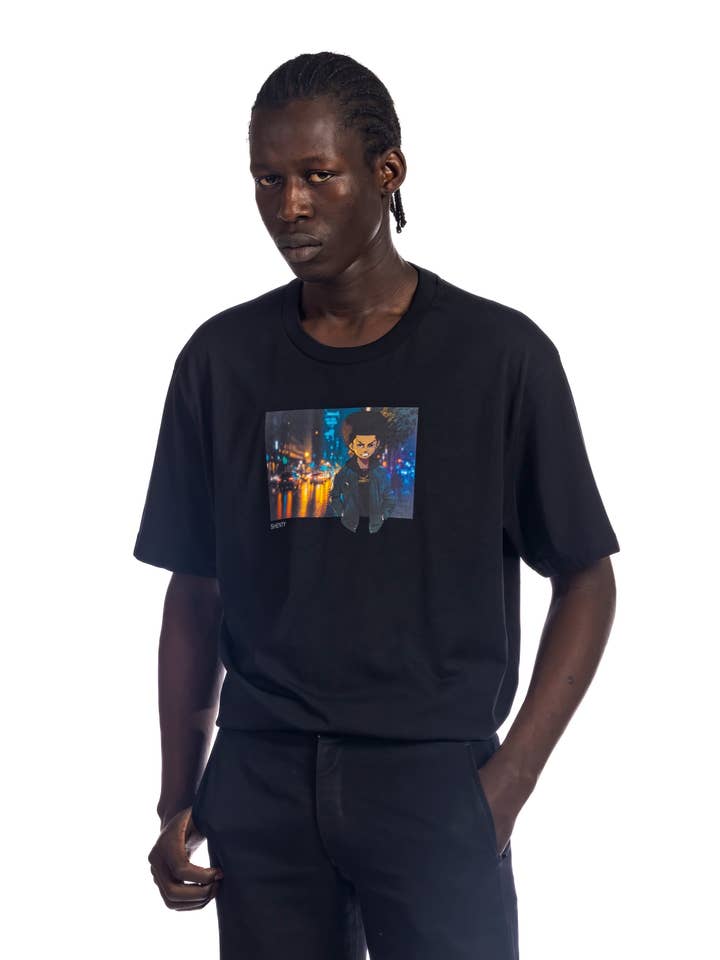 T-shirt boxy Manga - Noir pour la vente par Shenty