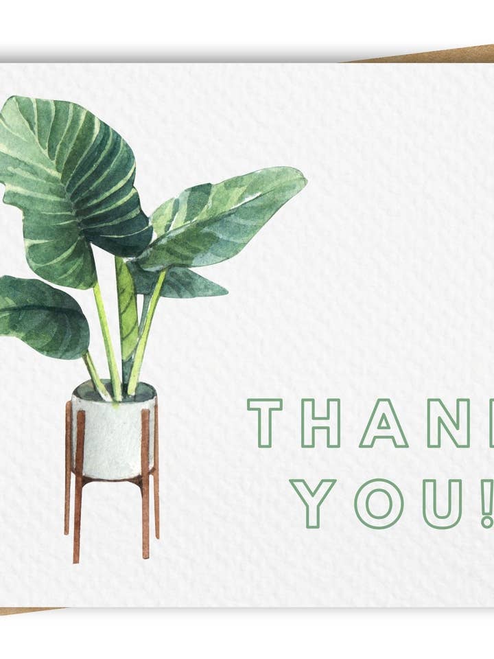 Elephant Ear Plant Thank You Card Includes Kraft Envelope for wholesale by Paper Kuts