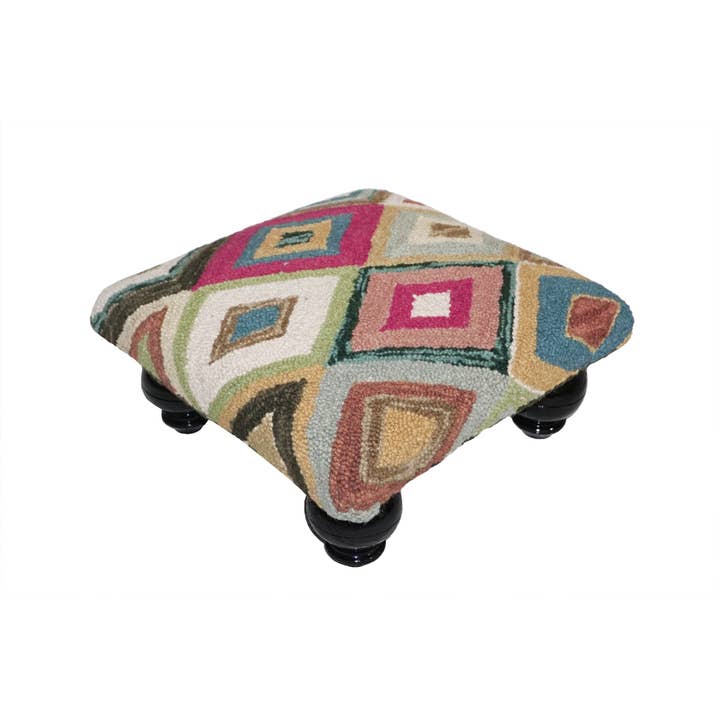 Bert Stool - Hand Hooked Wool for wholesale by Michaelian Home/India Overseas Traders, Inc.