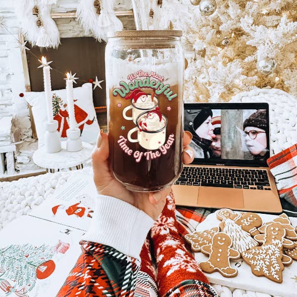 Its The Most Wonderful Time Of the Year 16oz Can Glass for wholesale by Peachy Market Co
