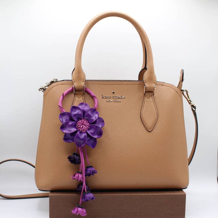 Sunflower Handmade leather inc - Wholesale Keychain - Women's - Leather flower key chain key purse bag charm3