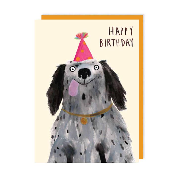 Happy Birthday Spaniel Greeting Card for wholesale by Charley Rabbit Cards