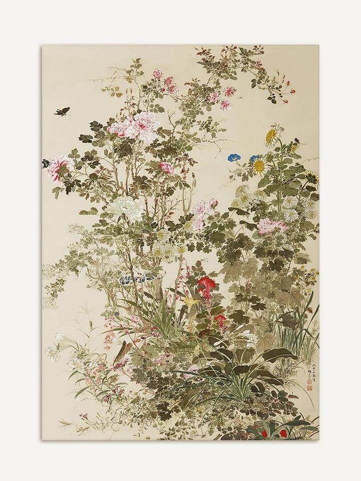 Bloeiende tuin – Bloemrijke Chinoiserie kunstdruk voor wholesale door Modern Antique Prints