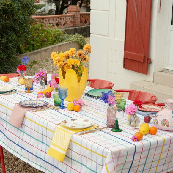 Blanc Multicolore Nappe Enduite Métis Elisabeth Pop for wholesale on Faire4