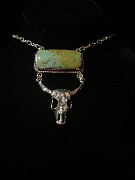 Sonoran Turquoise Necklace | Sterling Silver Longhorn for wholesale by Regul Silver