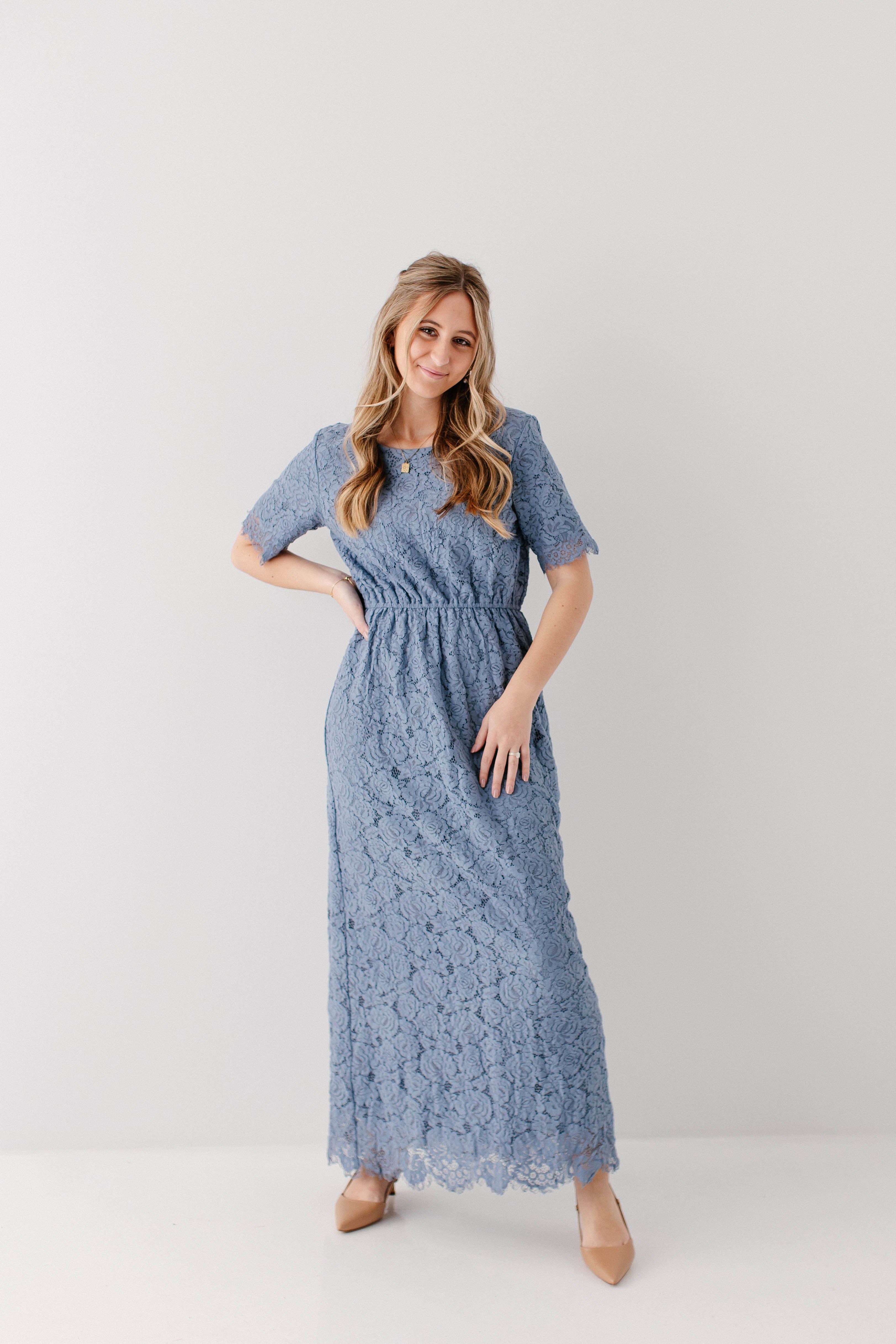 The Main Street Exchange - Wholesale Dress - Women's - 'Odessa' Round Neck Lace Maxi Dress20