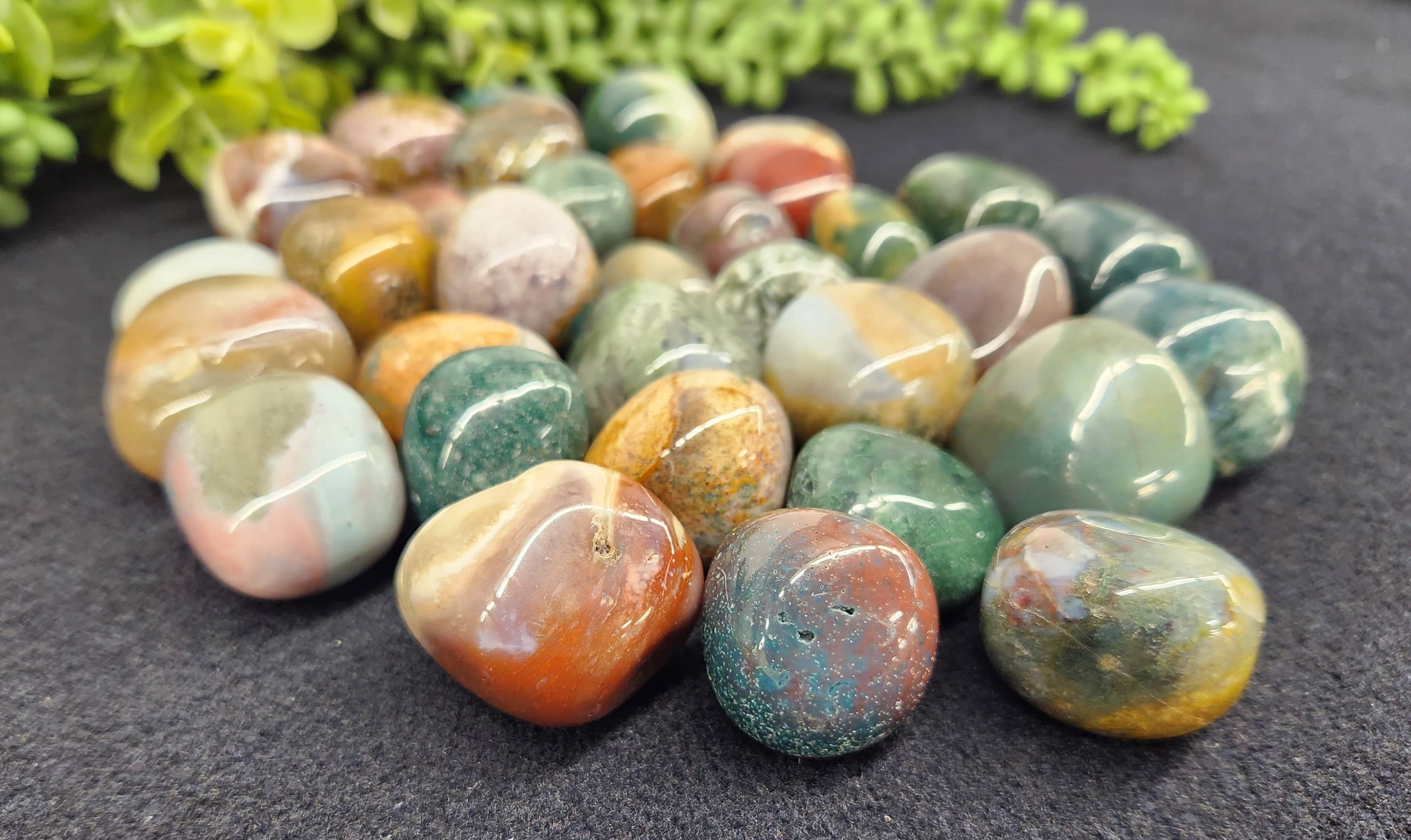 Meraki Gemstones - Wholesale Spirituele steen/kristal - Ocean Jasper (1 kg/2,2 lbs.) Trommelde stenen ca. 30-35 mm1