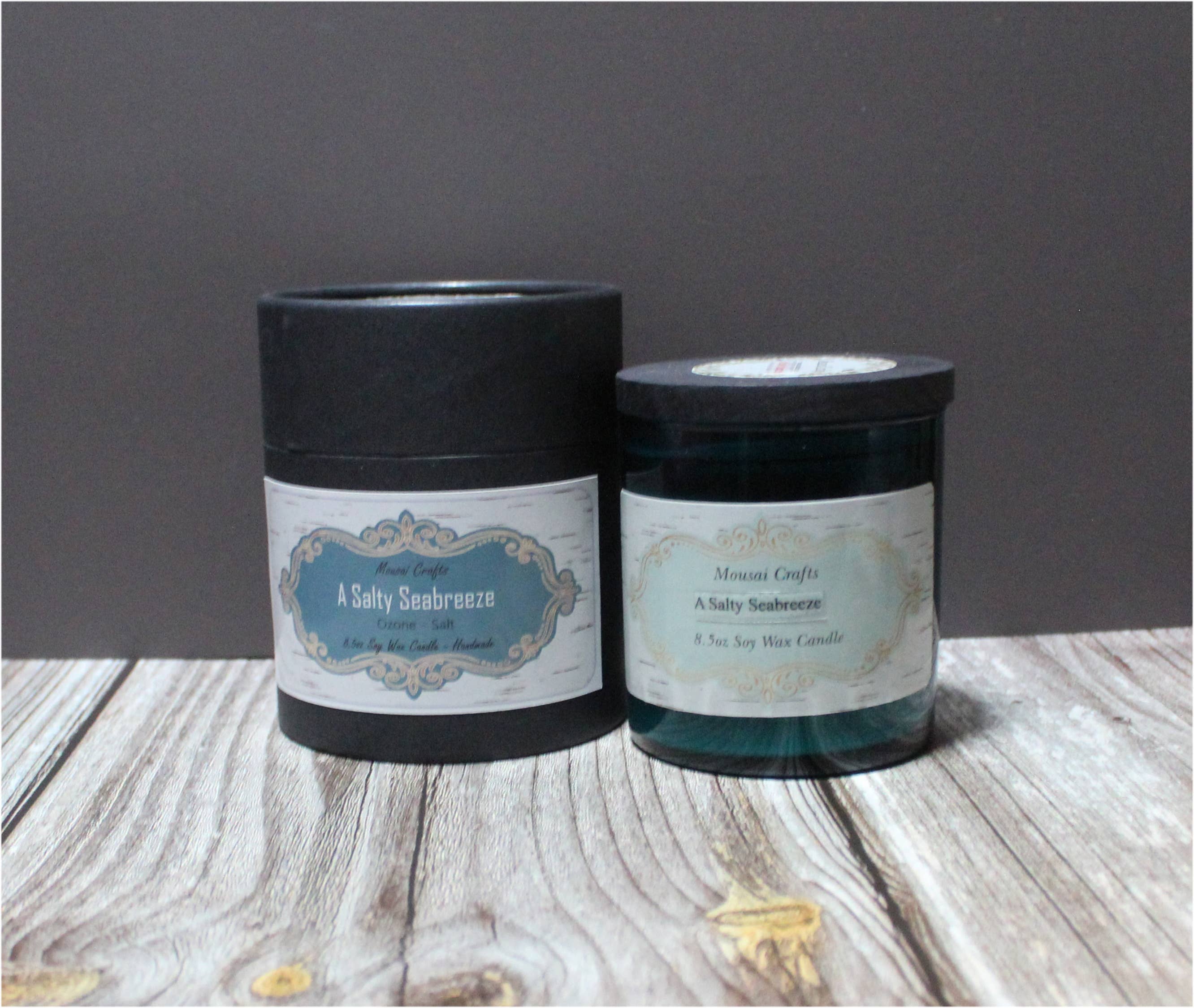 Mousai Crafts - Wholesale Jar/Filled Candle - A Salty Seabreeze 8.5oz Soy Wax Candle7