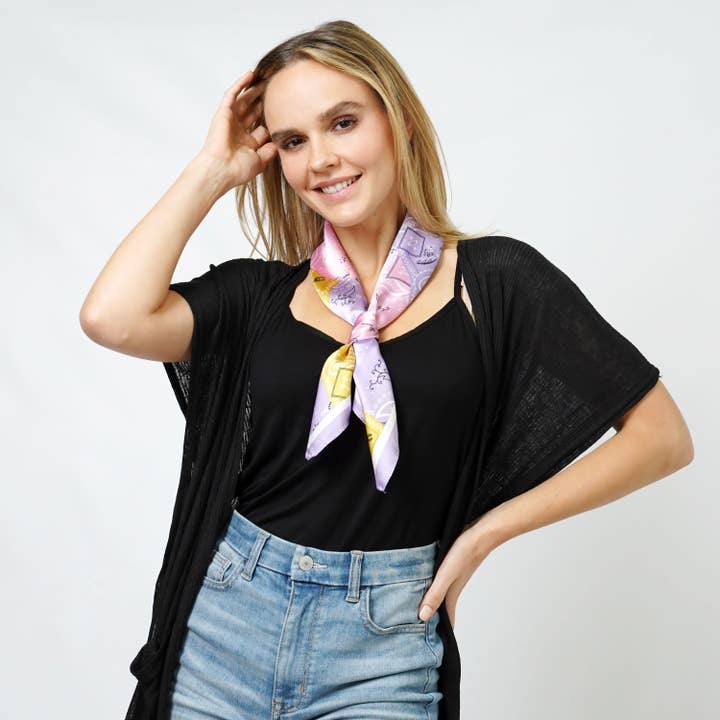 Fashion City – Engroshandel Tørklæde - Dame – Paisley Print Satin firkantet tørklæde/hovedindpakning/rørtop1