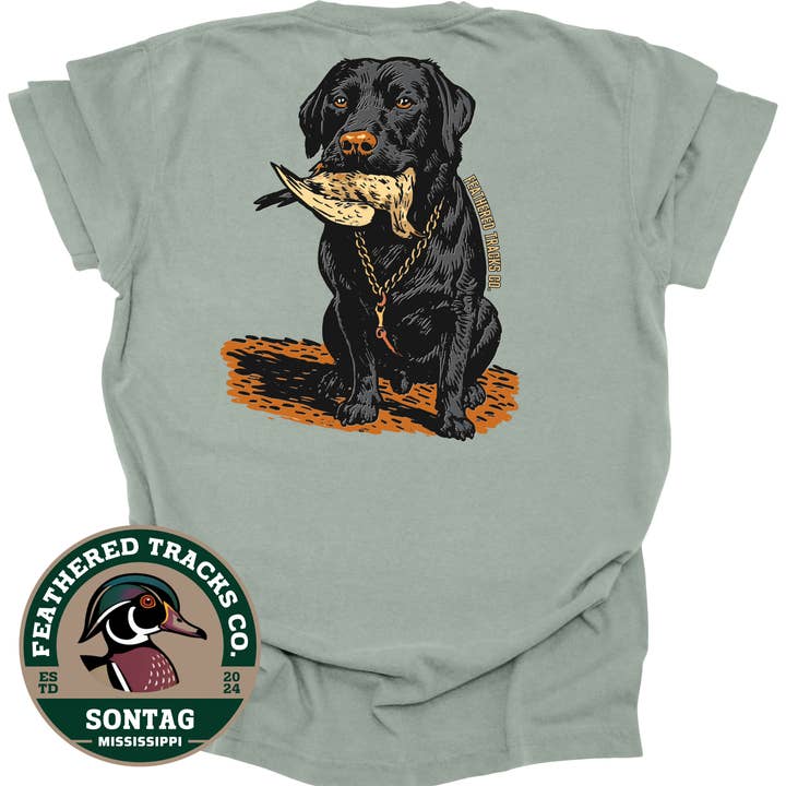 Black Lab with Dove for wholesale by Feathered Tracks Co.