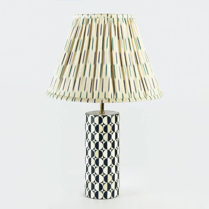 Geo Inlay Blue Table Lamp for wholesale by Mela Artisans