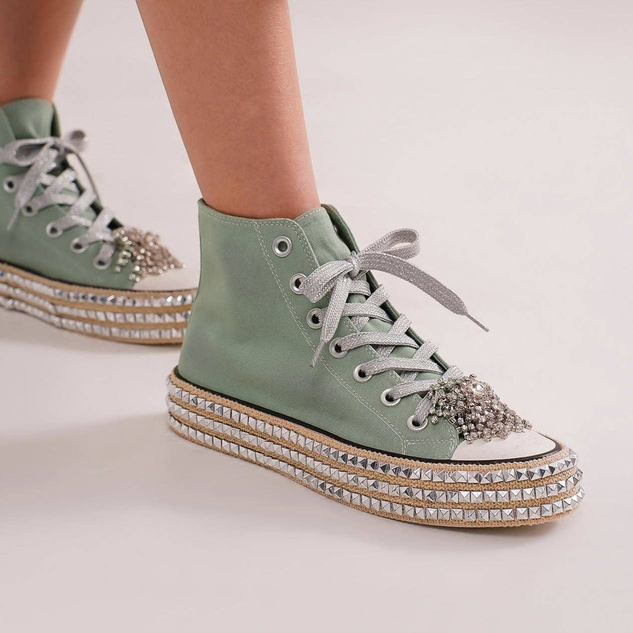 CCOCCI - Wholesale Lifestyle Sneakers - Women's - ASH-01 BEDAZZELED DECOR ROCKSTUD PLATFORM HIGH TOP SNEAKERS27