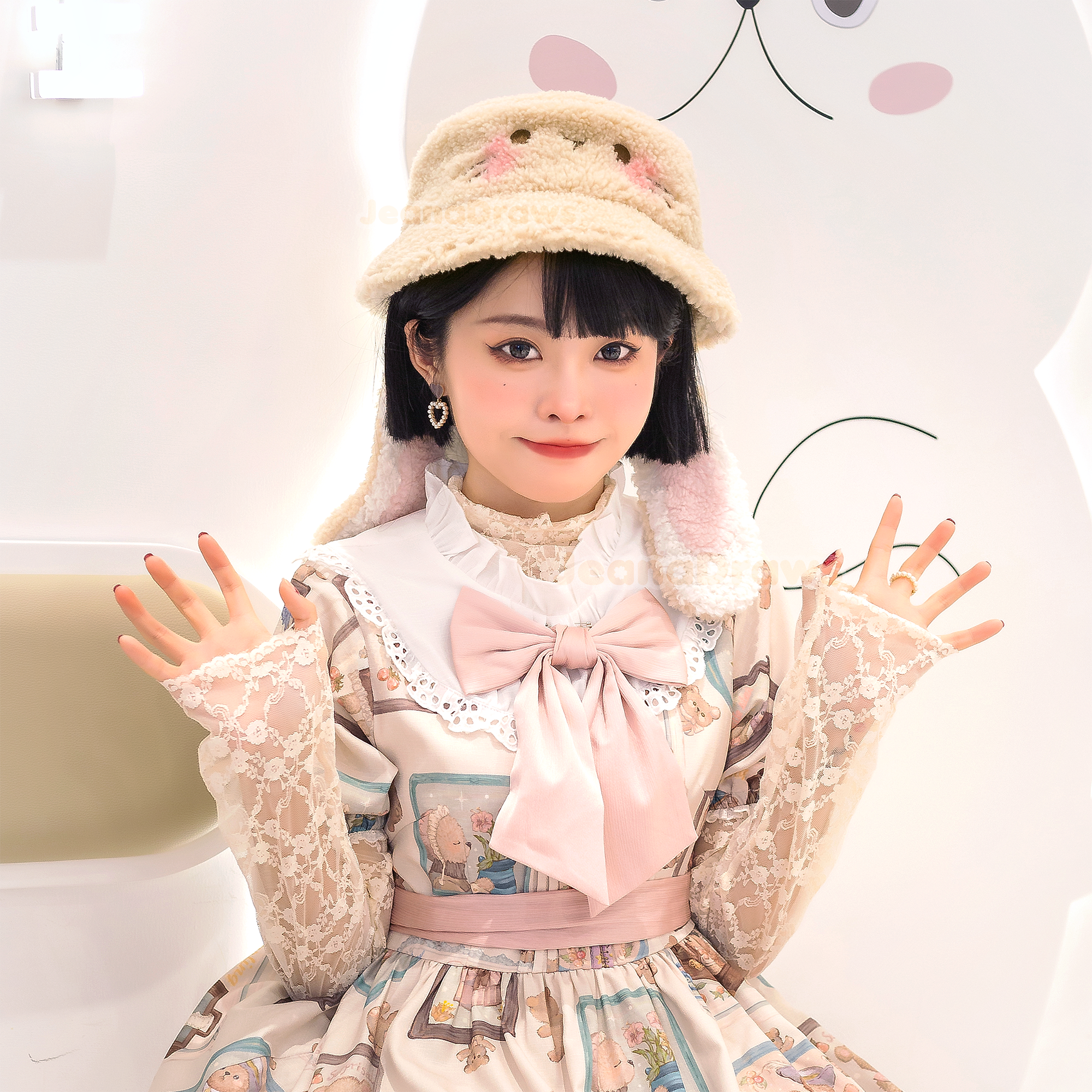 JeanaDraws - Wholesale Bucket Hat - Women's - Bunny Ear Bucket Hat1