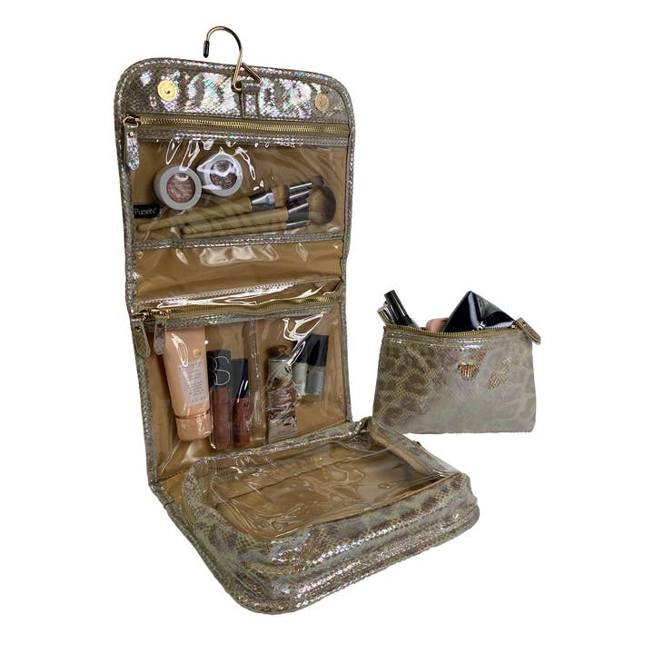 PurseN (new) - Wholesale Toiletry Bag - Women's - Getaway Toiletry Case - Glimmer Leopard1