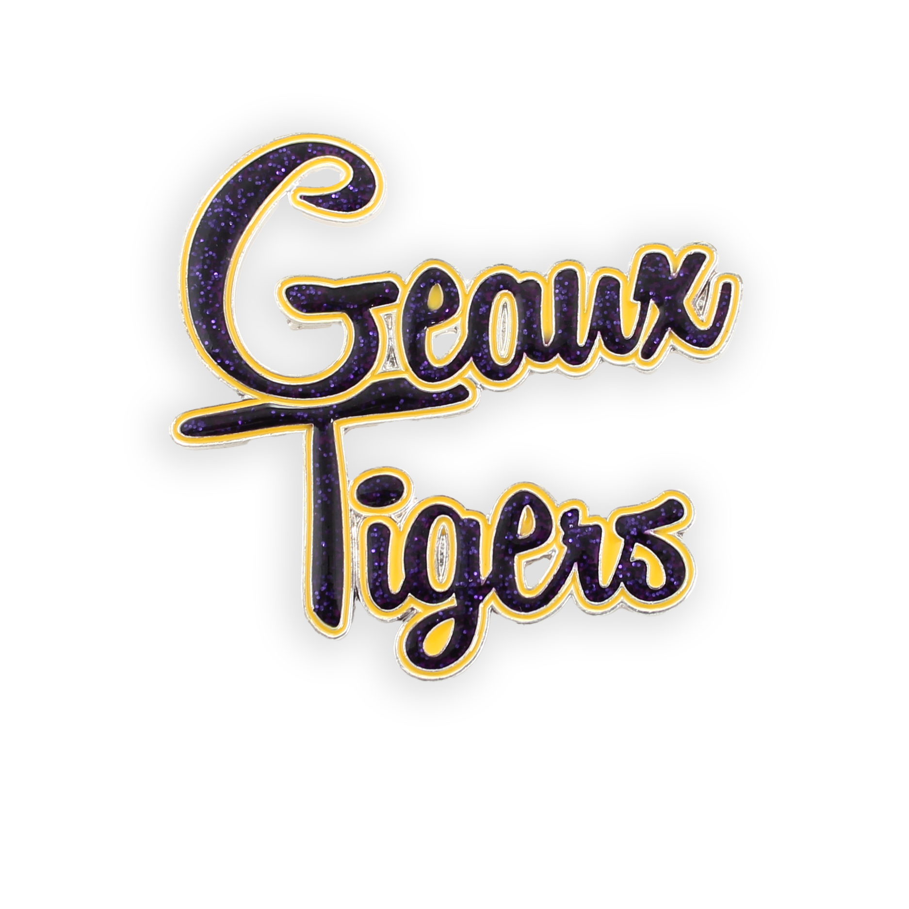 Seasons Jewelry - Wholesale Lapel Pin/Button - LSU Geaux Tigers Slogan Pin2