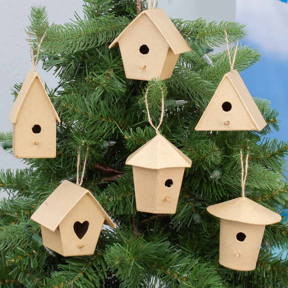 Factory Direct Craft - Vente Papier mâché - Nichoirs en papier mâché préfabriqués (ensemble de 6)5