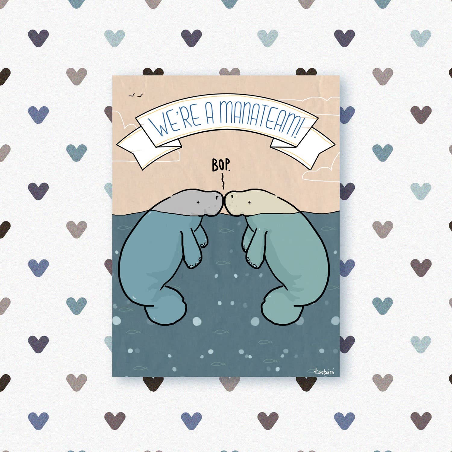 Tostoini - Wholesale Poster - We'Re A Manateam! Manatee Love And Friendship A31