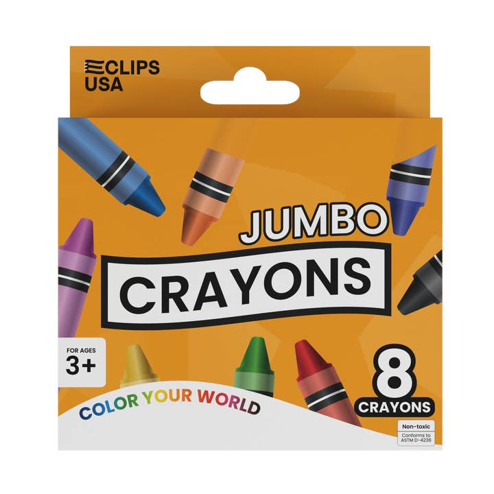 Jumbo Kritor – 8-pack, Tvättbara – 72 Set för wholesale av Eclips USA
