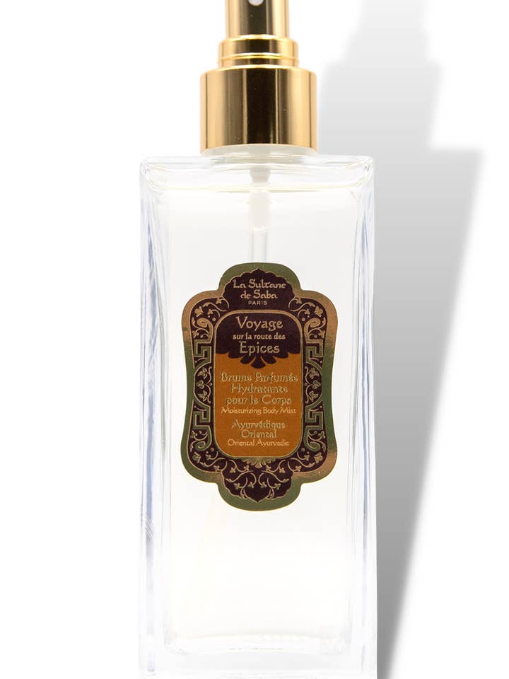 Moisturizing Body Mist - Ayurvedic Treatment - Amber Vanilla Patchouli Journey To The Spices Route for wholesale by La sultane de Saba