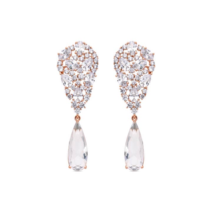 Luxenter - Wholesale Dangle Earrings - Pendientes Luxenter con Circonita Multicolor acabados en oro amarillo de 18K - Khorin