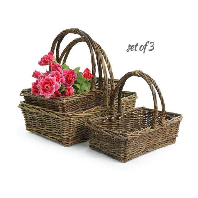 Buhi Imports - Wholesale Basket - Rectangular set of three baskets in Dark Willow2
