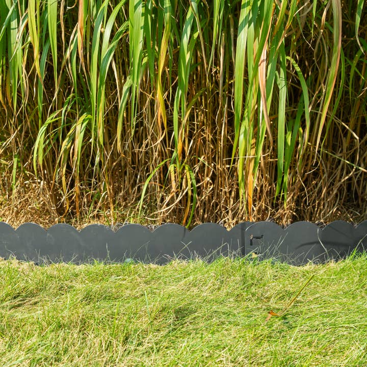 Sunnydaze Decor - Wholesale Garden/Lawn Stake - 5-Piece Steel Scalloped Garden Edging Border - 42" - Gray