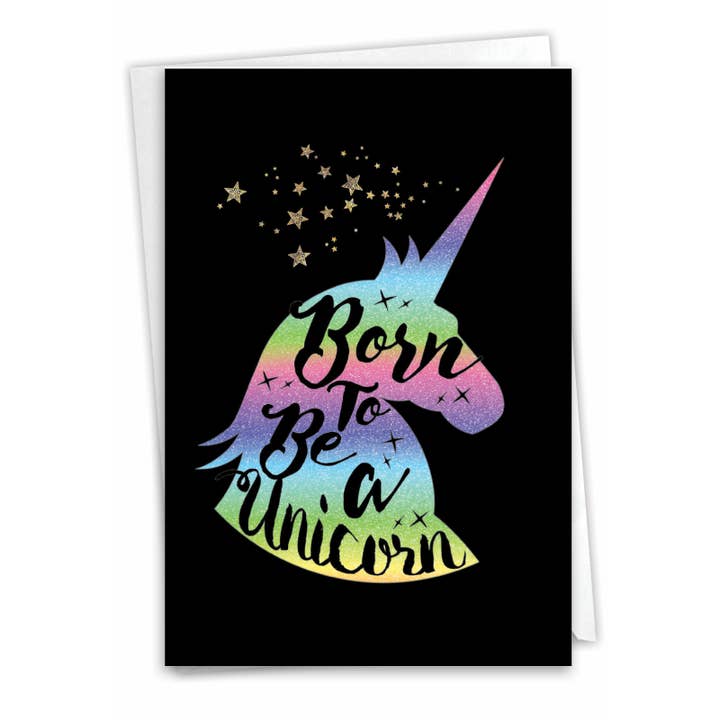 NobleWorks - Wholesale Birthday Card - Birthday Card - Horns and Unicorns - Born To Be
