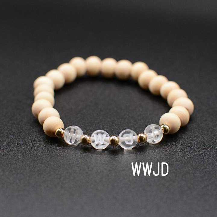 Two and Crew - Wholesale Beaded Bracelet - Jesus Loves you Pray WWJD Christian faith letter bracelets