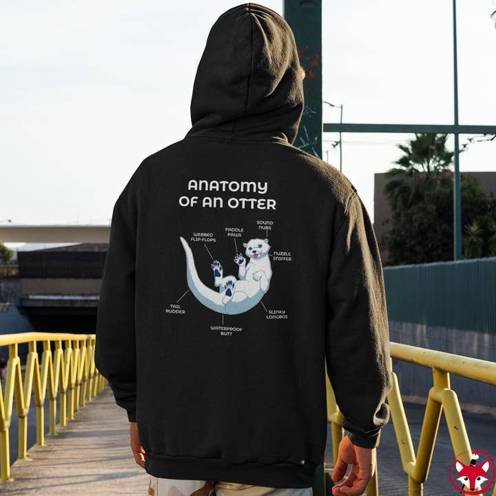 Otter White - Felpa con cappuccio per la vendita all'ingrosso da parte di Artworktee