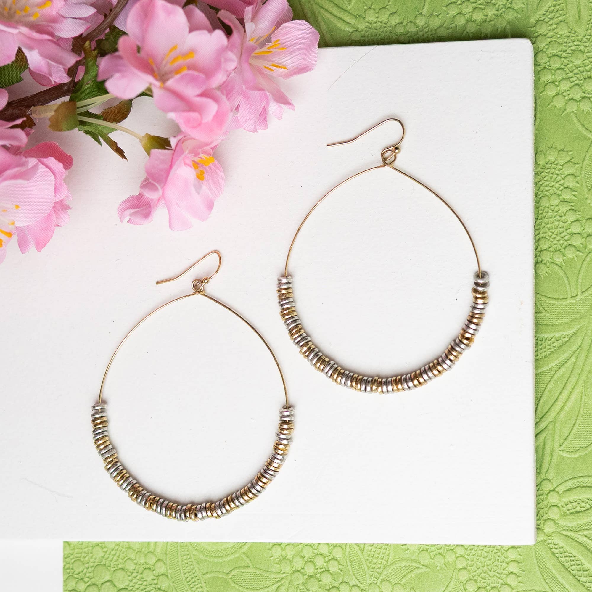 WorldFinds - Wholesale Hoop Earrings - Lustrous Pailette Hoops0
