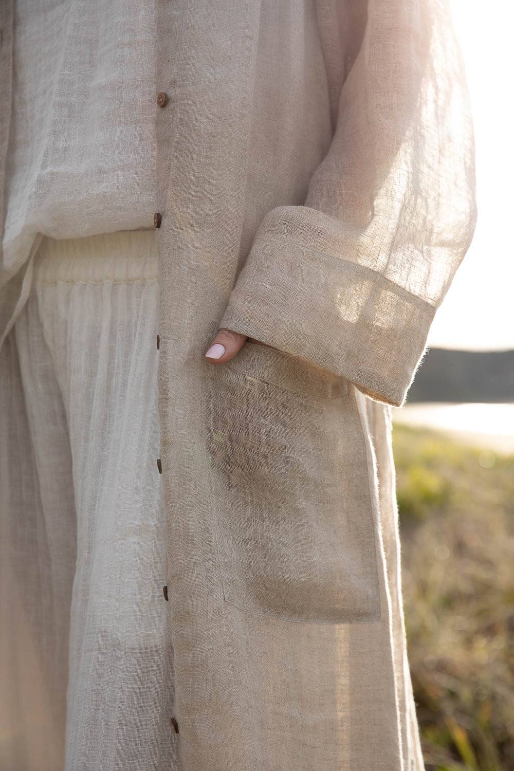 Desert Linen Duster - Natural for wholesale on Faire2