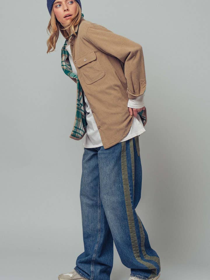 Urban Daizy - Wholesale Shirt Jacket/Shacket - Women's - Plaid Flannel-Lined Corduroy Shacket29