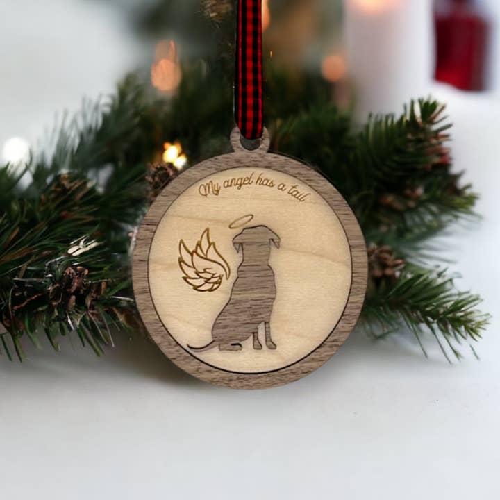 Woodlander Workshop - Wholesale Ornament - My Angel Has A Tail Christmas Holiday Ornament