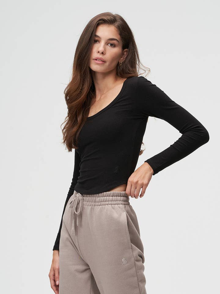 Manga Comprida Canoa Dupla por atacado de KUWALLA TEE