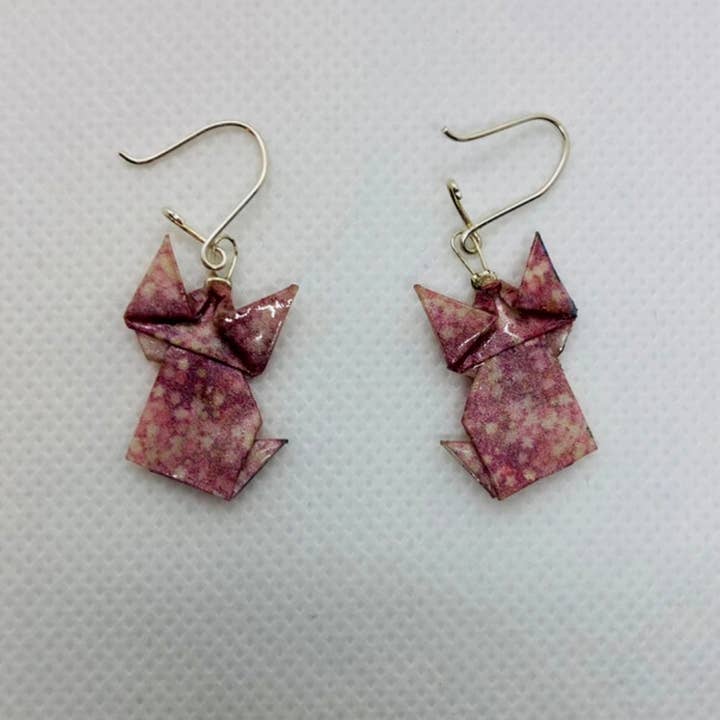 L'éco maison décoration - Wholesale Dangle Earrings - Origami cat earrings11