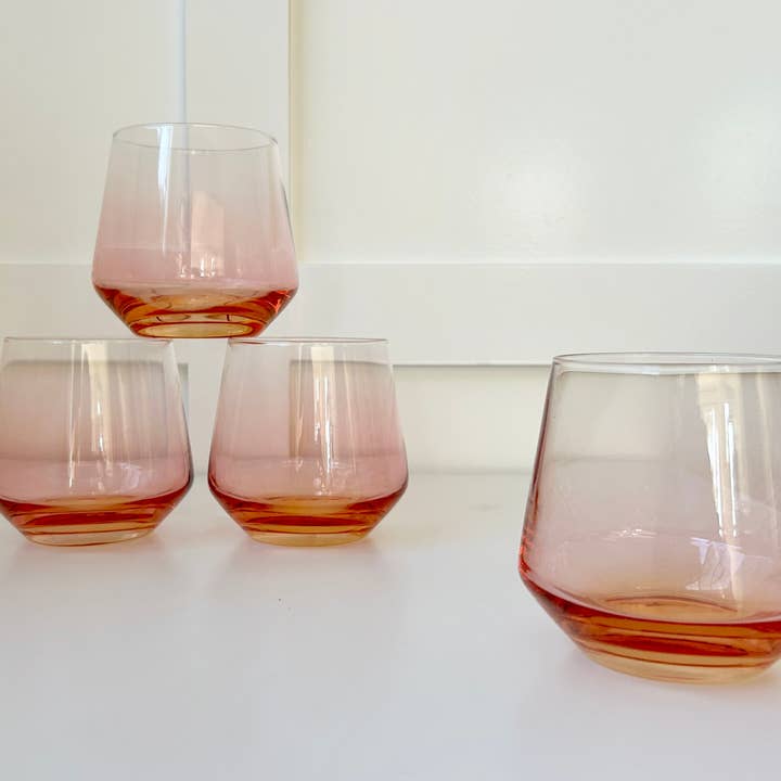 Amber Stemless Glass Set for wholesale by Byrdeen