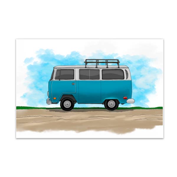 VW Bus - Cartolina per la vendita all'ingrosso da parte di Kevin & Kaia