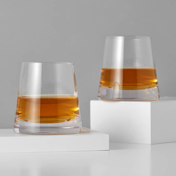 Viski - Wholesale Cocktail/Liquor Glass - Rayeâ„¢ Burke Crystal Whiskey Glasses Set of 24