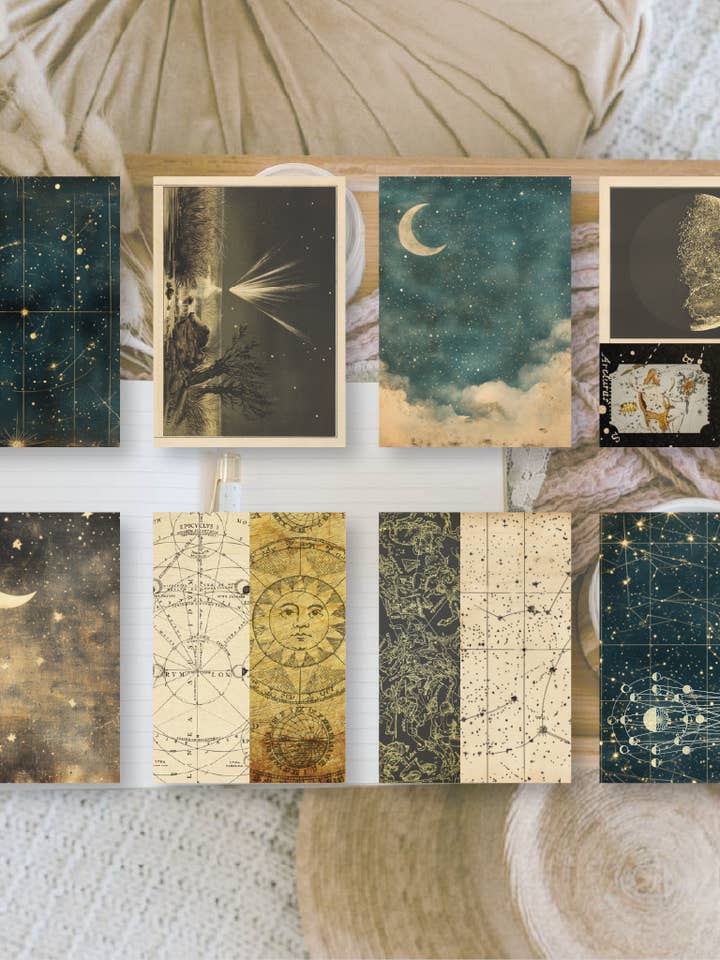 Papel de desecho de astronomía | 10,5 x 14,8 cm | 3×8 diseños para venta al por mayor de Plan & Plot Studio