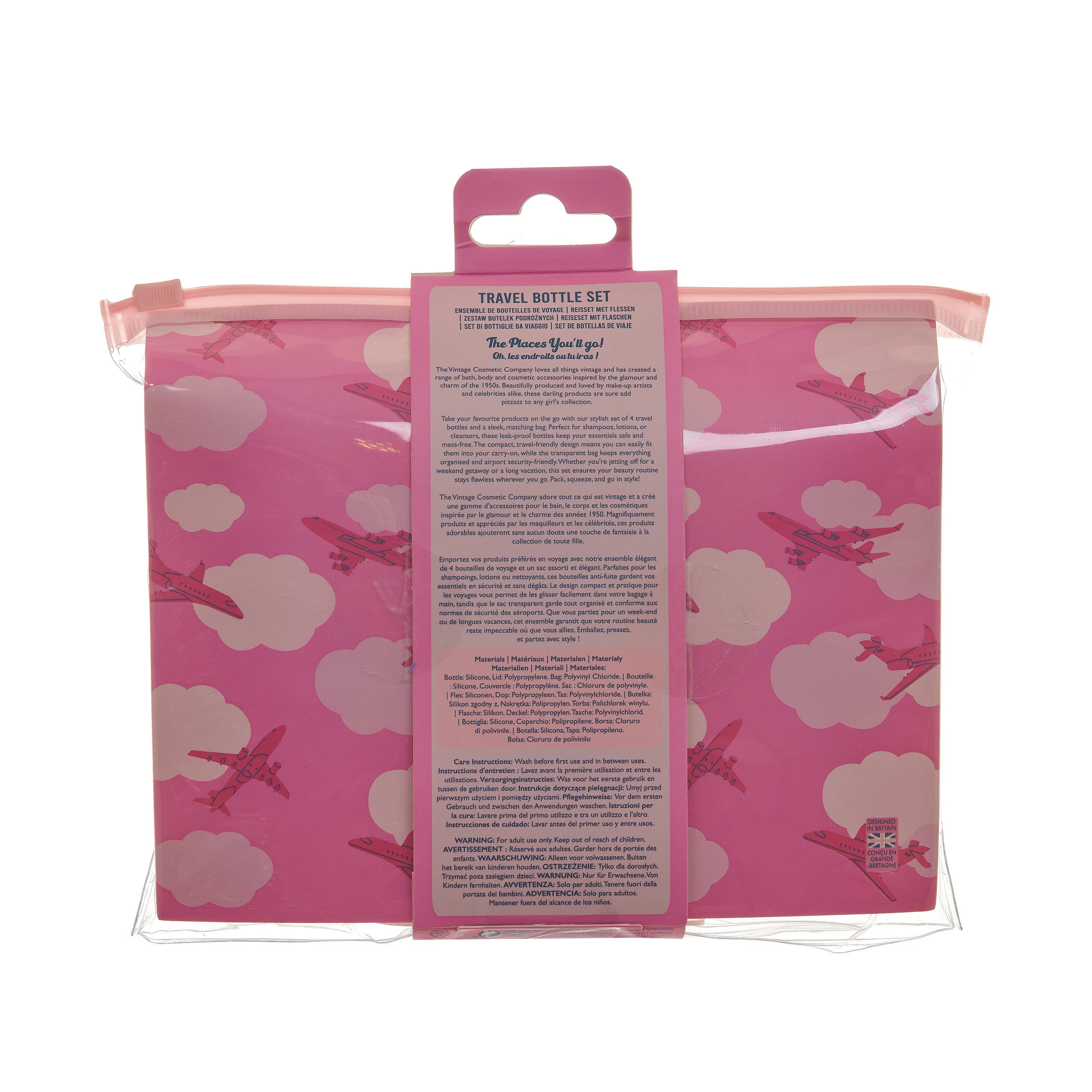 The Vintage Cosmetic Company – wholesale Travel set – 4Pc Silicone Travel Bottles With Bag1