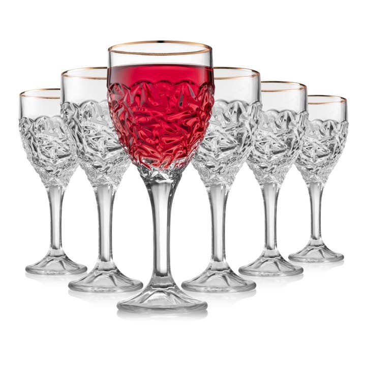 Elara Kristall-Weingläser – Set mit 6 Stück | 270 ml für den Großhandel von Deco Design Inc