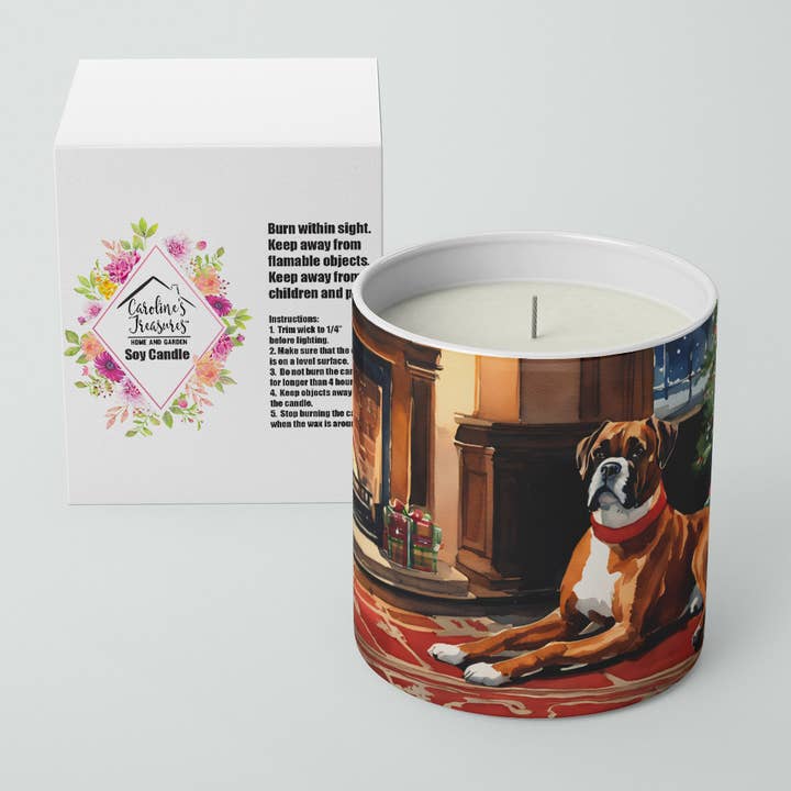 Boxer Cozy Christmas Soy Candle DAC2620 for wholesale by Caroline's Treasures
