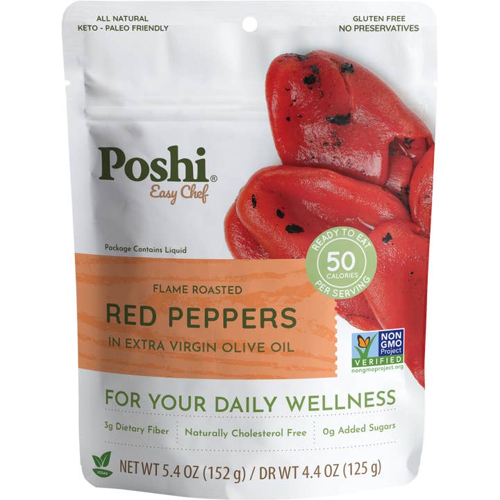 POSHI - Wholesale Olives - Poshi - Roasted Red Peppers in Oil 5.4oz