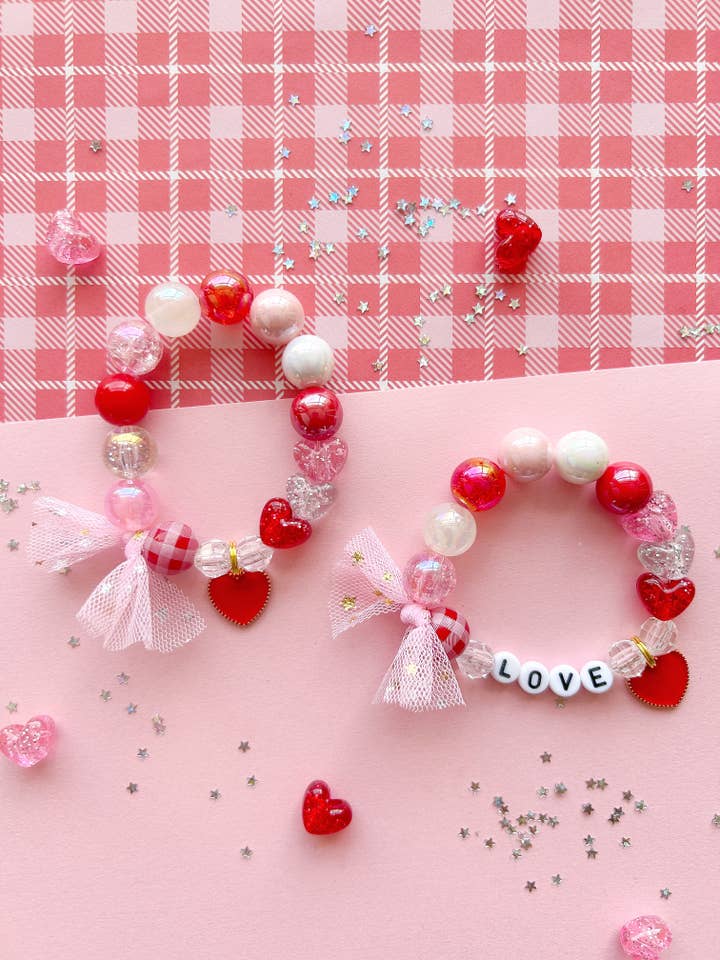 Valentine Red Heart Kids Charm Bracelet for wholesale by The Rainbow Mermaid