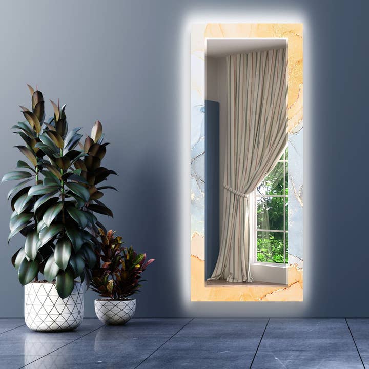 Miroir mural abstrait en verre trempé pour la vente par MyPhotostation