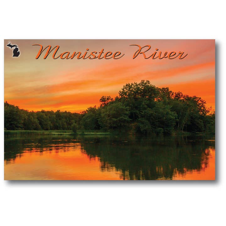 MANISTEE RIVER - SONNENUNTERGANG - Michigan Postkarte für den Großhandel von Phil Stagg Photography