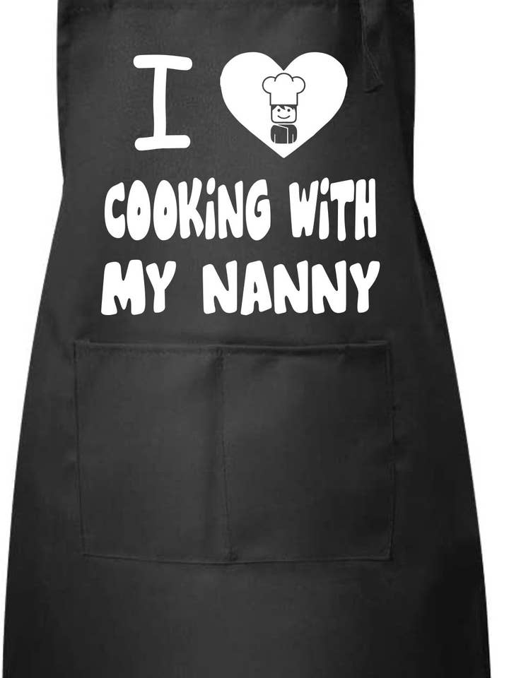 Eu adoro cozinhar com os meus Nanny Childs Avental de Cozinhar por atacado de Print4U