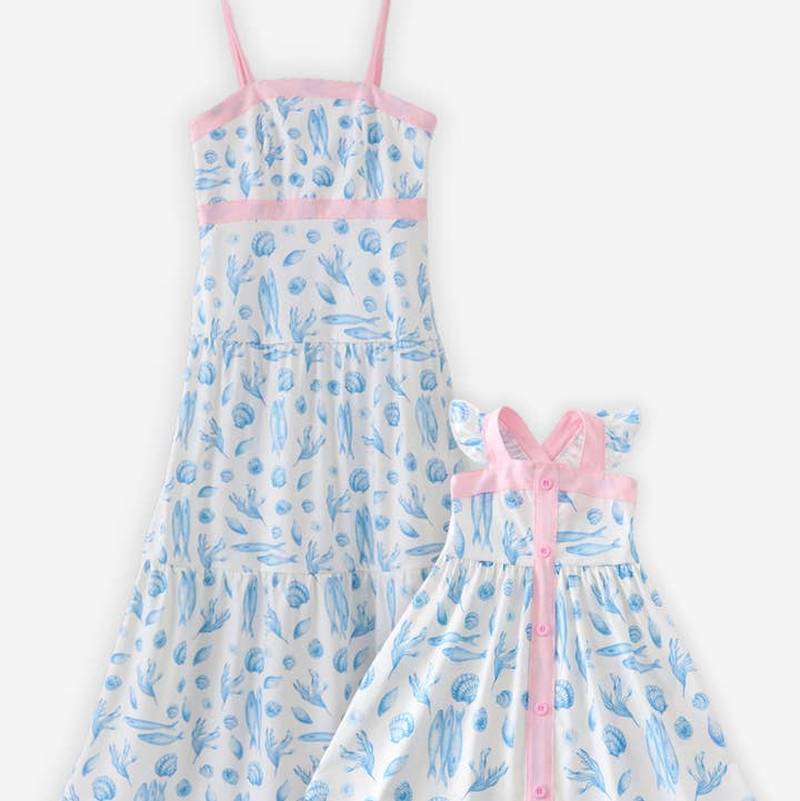 Marine creature print dress mom & me for wholesale by Aspen Rain Boutique