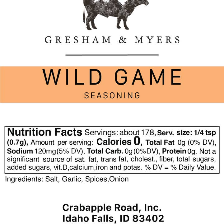 Gresham & Myers – wholesale Dried spice mix – Wild Game Seasoning3